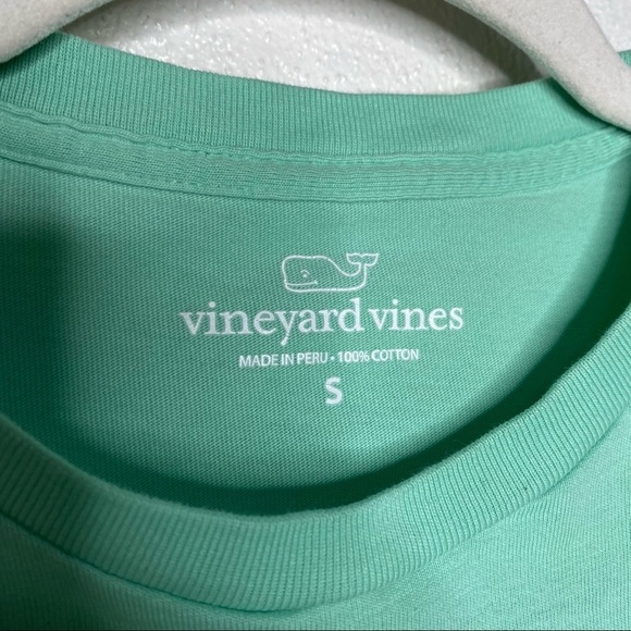 Vineyard Vines Mint Green Long Sleeve Logo Graphic Pocket Tee Size Small - Picture 7 of 8